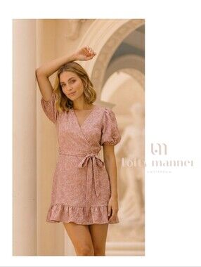 Josie Peach Leaves Print Mini by Lofty Manner